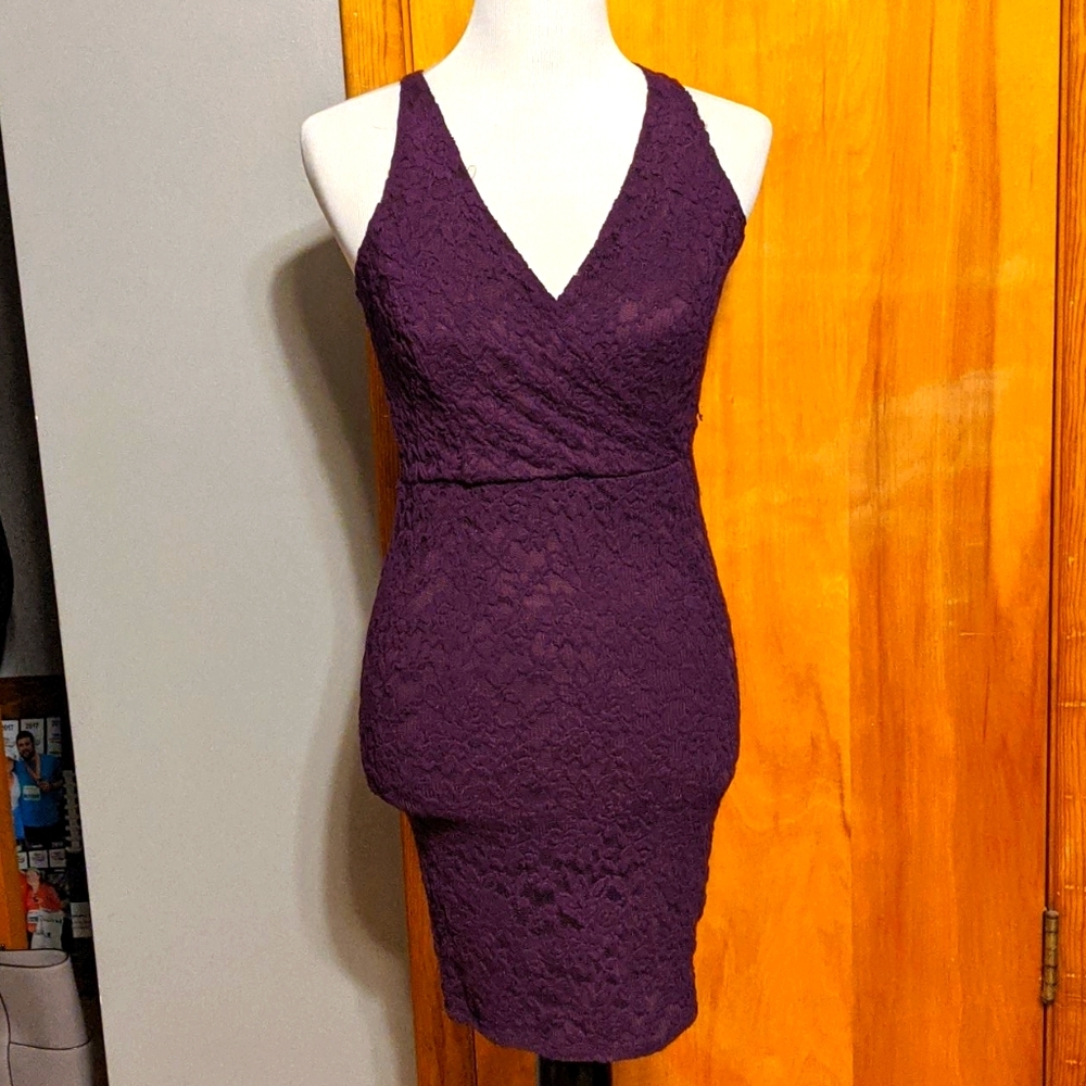 Purple bodycon dress